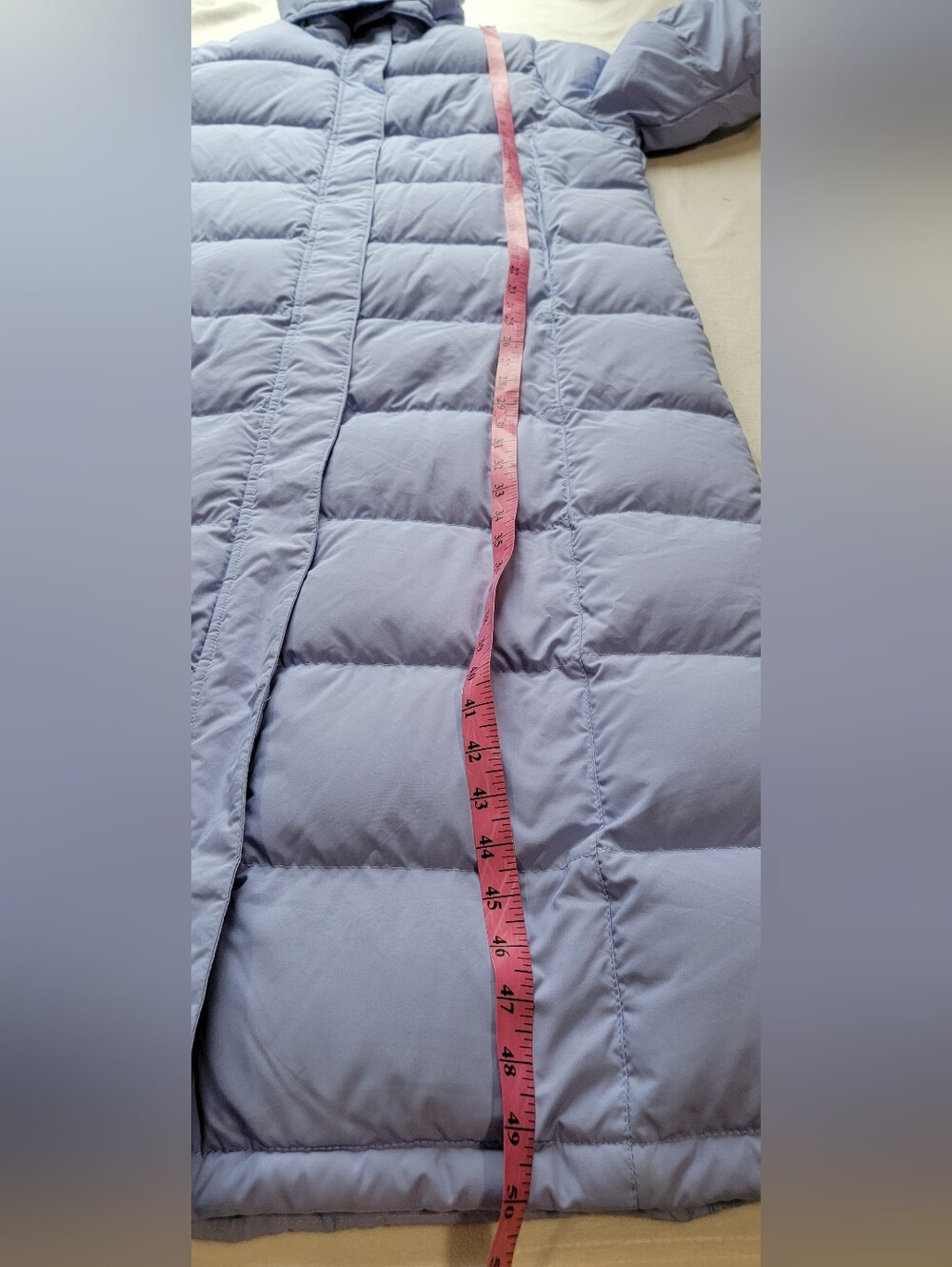 L.L. Bean Long Hooded Puffer Coat in Light Blue - Picture 3 of 10
